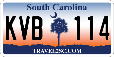 SC license plate KVB114