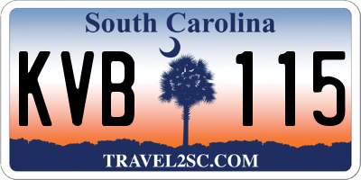 SC license plate KVB115