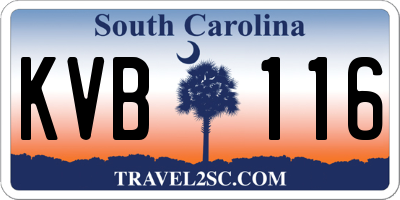 SC license plate KVB116