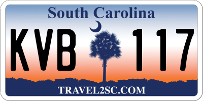 SC license plate KVB117