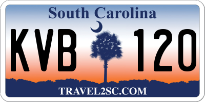 SC license plate KVB120