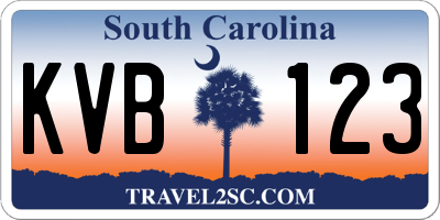 SC license plate KVB123