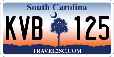 SC license plate KVB125