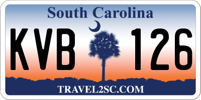 SC license plate KVB126