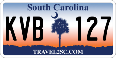 SC license plate KVB127