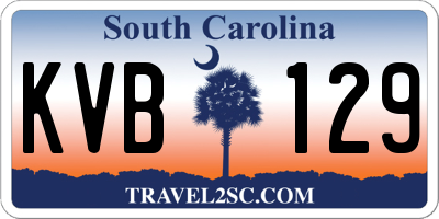 SC license plate KVB129