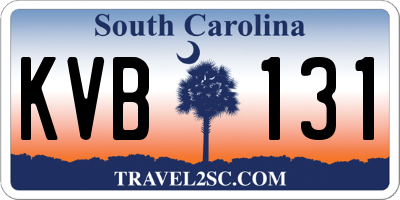 SC license plate KVB131