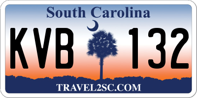 SC license plate KVB132