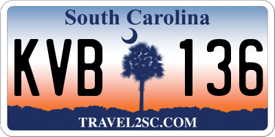 SC license plate KVB136