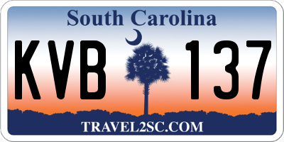 SC license plate KVB137