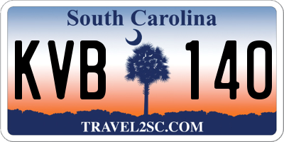SC license plate KVB140