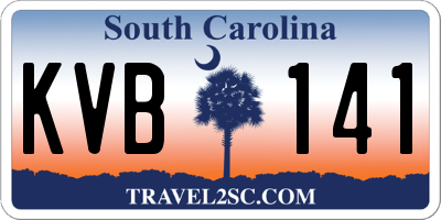 SC license plate KVB141