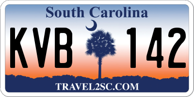 SC license plate KVB142