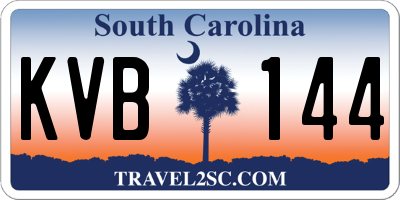 SC license plate KVB144
