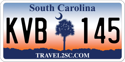 SC license plate KVB145
