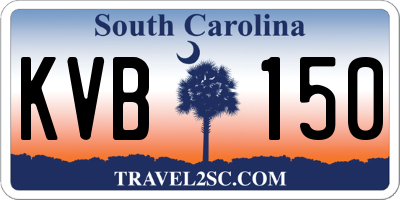 SC license plate KVB150