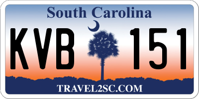 SC license plate KVB151