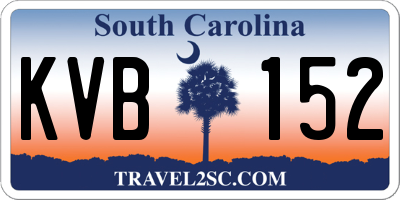 SC license plate KVB152