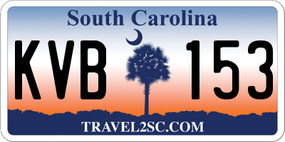 SC license plate KVB153