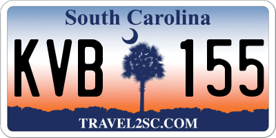 SC license plate KVB155
