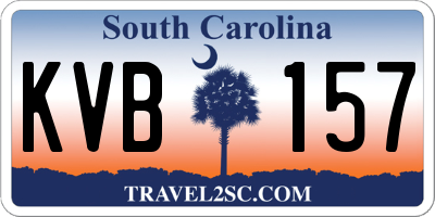 SC license plate KVB157