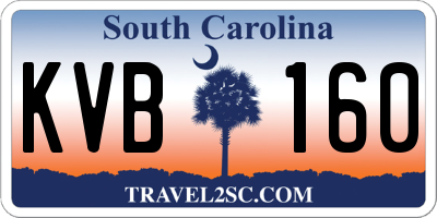 SC license plate KVB160