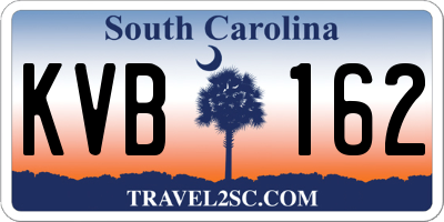 SC license plate KVB162