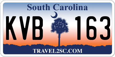 SC license plate KVB163