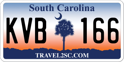 SC license plate KVB166