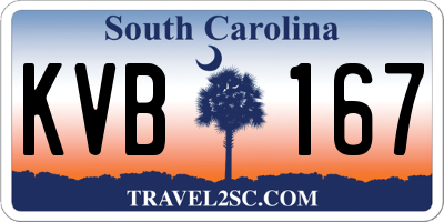 SC license plate KVB167