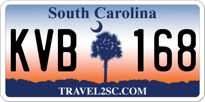 SC license plate KVB168