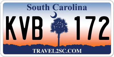 SC license plate KVB172