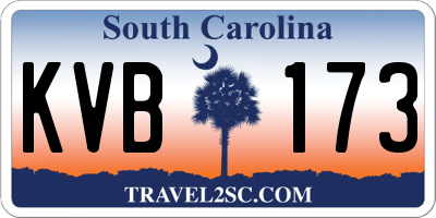 SC license plate KVB173