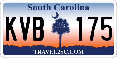 SC license plate KVB175