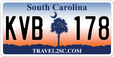 SC license plate KVB178