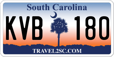 SC license plate KVB180
