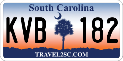 SC license plate KVB182