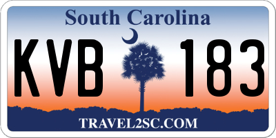 SC license plate KVB183