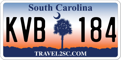 SC license plate KVB184