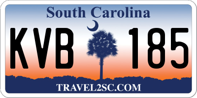 SC license plate KVB185