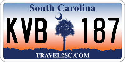 SC license plate KVB187