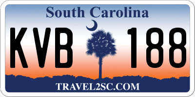 SC license plate KVB188