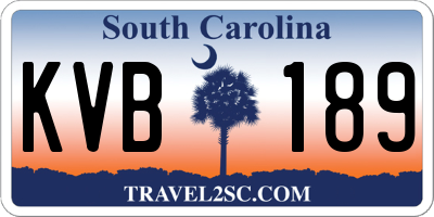 SC license plate KVB189