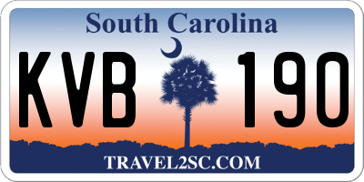 SC license plate KVB190