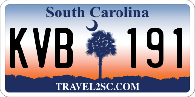SC license plate KVB191