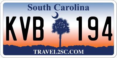 SC license plate KVB194