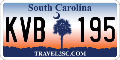 SC license plate KVB195