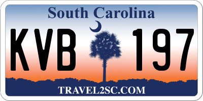 SC license plate KVB197