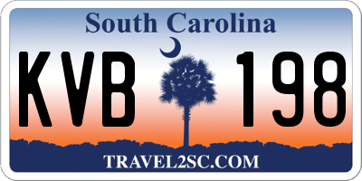 SC license plate KVB198