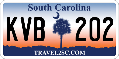SC license plate KVB202